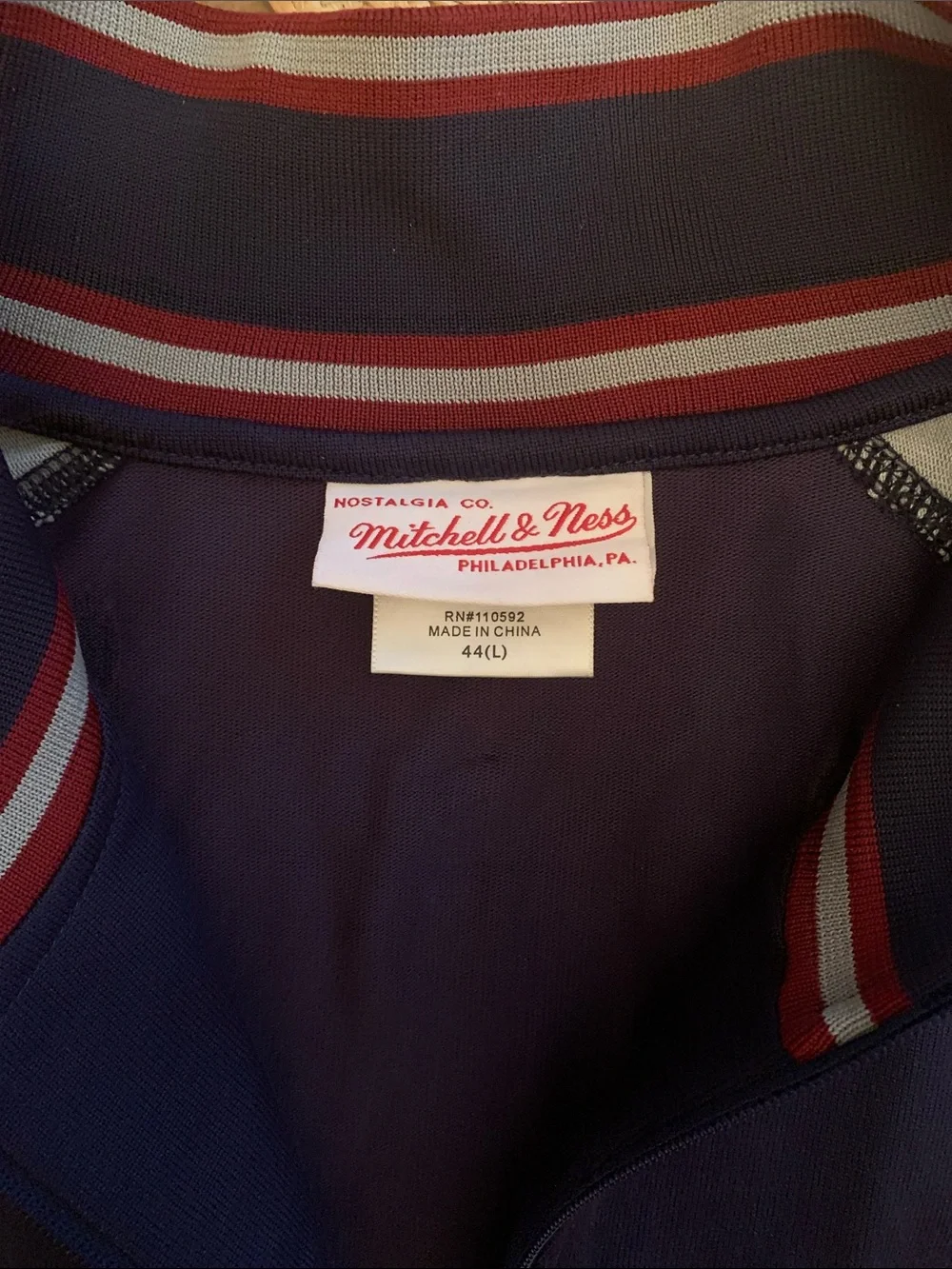 Mitchell & Ness Navy, Gray & Red Knicks Track Jacket